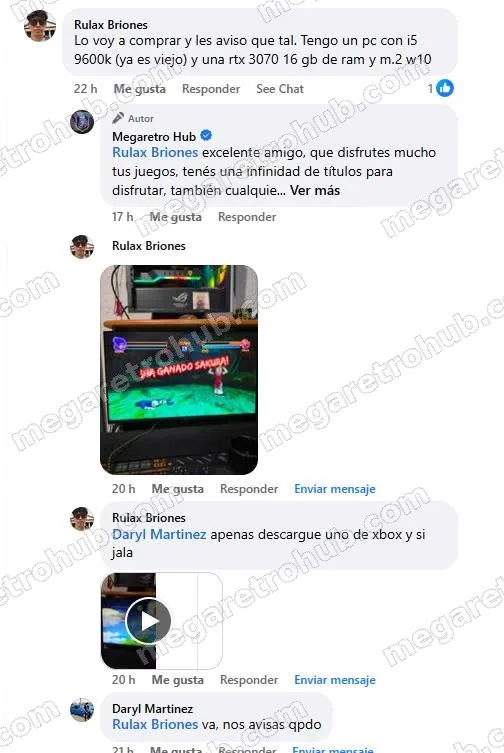 Reseña de Rulax Briones en Facebook