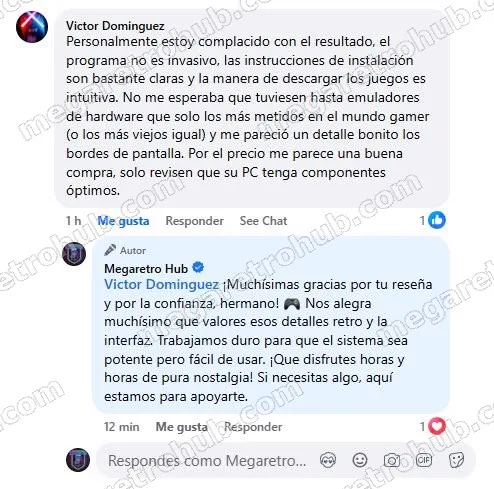 Reseña de Victor Dominguez en Facebook